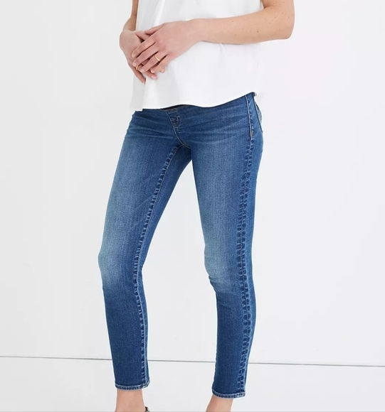 Madewell Maternity Over-the-Belly Skinny Crop Jeans - Picture 1 of 14